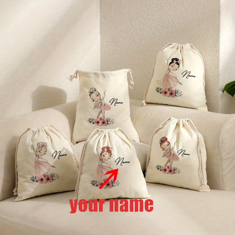 Sports Equipment Dryer - Personalized Ballerina Drawstring Travel PouchCustom Name