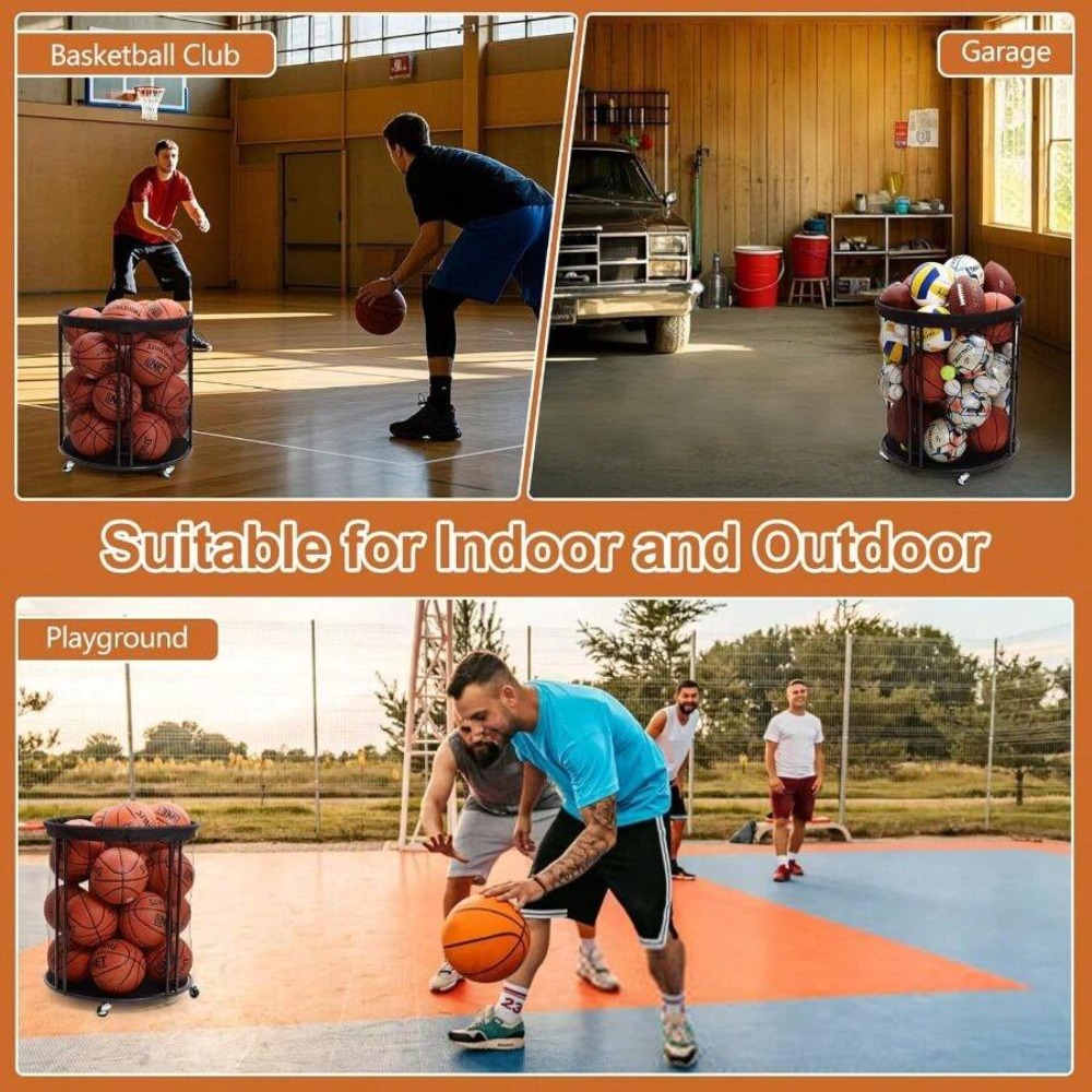 Heavy Duty Ball Storage Bin Ca - Sports Equipment Organizer Rack recension och pris