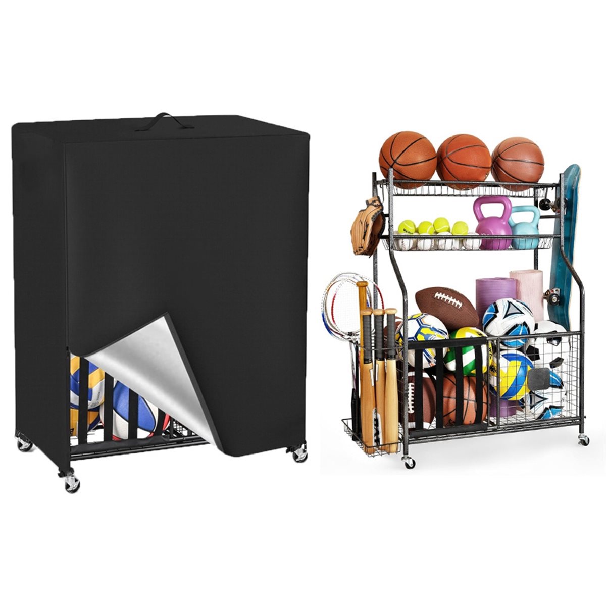 Basketball Rack Cover Garage S - Sports Equipment Organizer Rack recension och pris