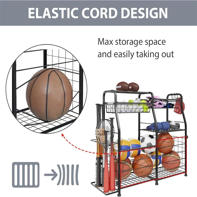 2026 Ball Storage Rack Garage  - Sports Equipment Organizer Rack recension och pris